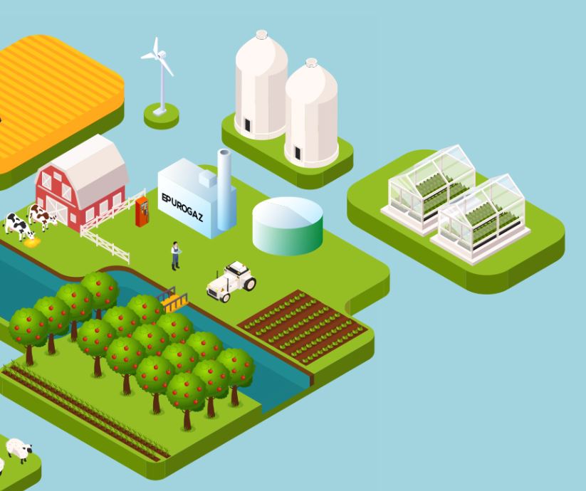 illustration dispositif biogaz sur une exploitation agricole